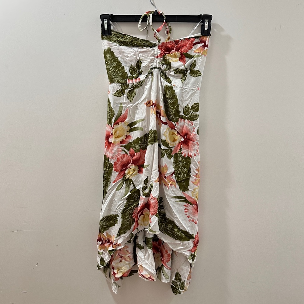 Hawaiian Print Summer Dress Halter Top | L